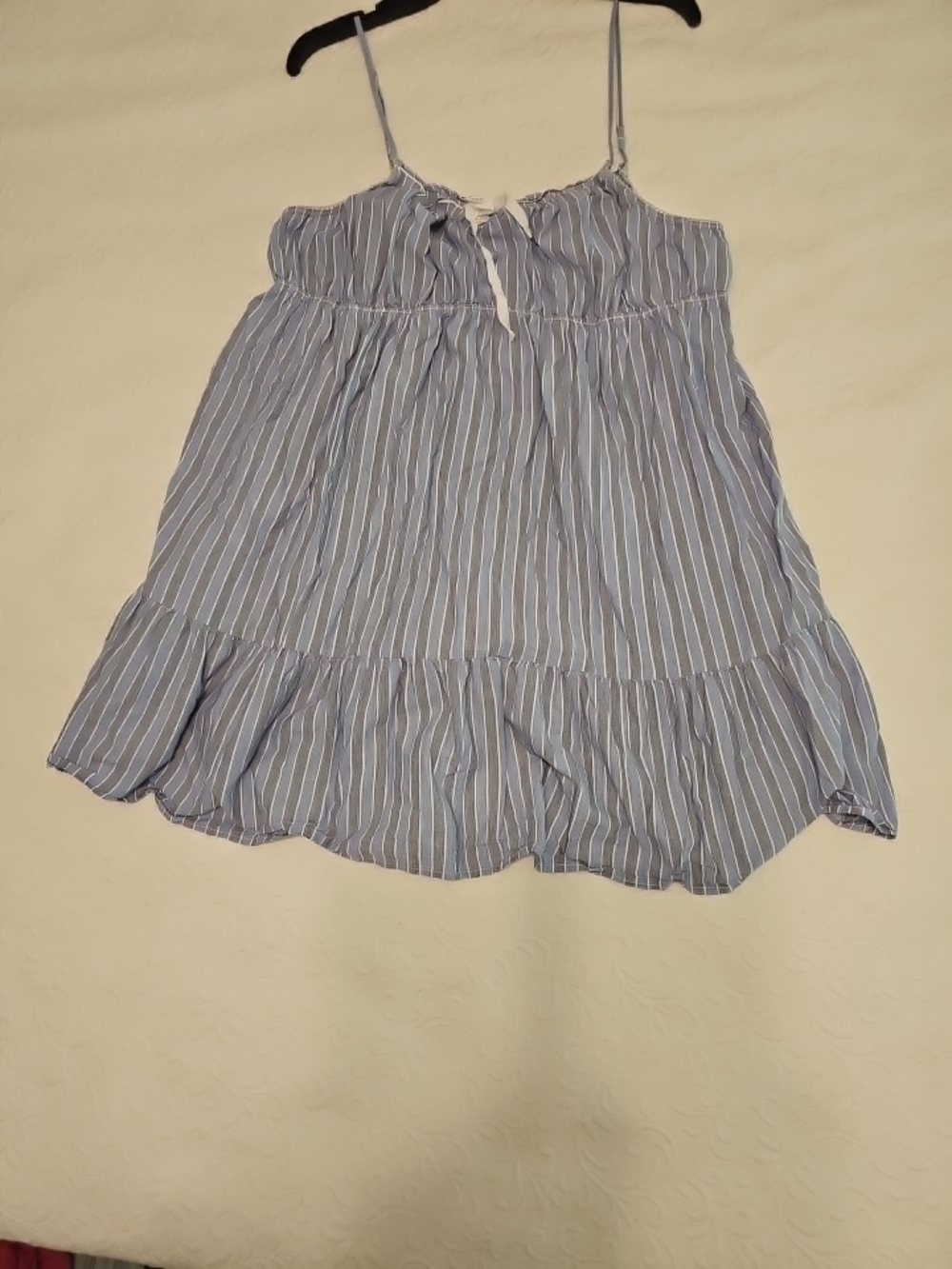 Victoria's Secret Blue and White Striped Dress Beach-Slip Dress Size Xl